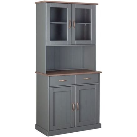 INTER LINK Kast (Met 2 lades en 4 draaideuren, grijs, sepia/bruin)