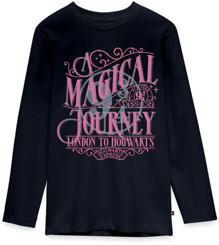 Harry Potter Perron 9 ¾ Ontwerp In Roze & Blauw Premium T-Shirt Tiener Lang