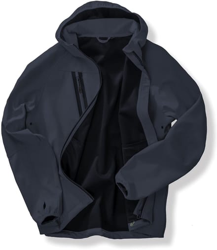 Result 3-Layer Recycled Printable Hooded Casual Unisex Softshell Jacket RT909 - Navy/Navy - M