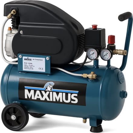Luchtcompressor - Compressor – 24 Liter – 8 Bar – Oliegesmeerd – Stil & Krachtig | Maximus