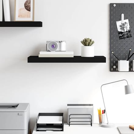 vidaXL - Wandschap - zwevend - 60x23,5x3,8 - cm - MDF - zwart