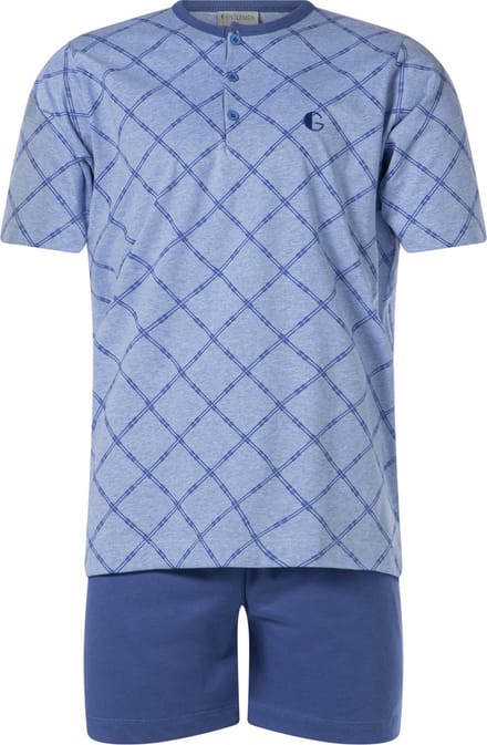 Gentlemen - heren shortama 944232 - knoophals - blauw - maat M