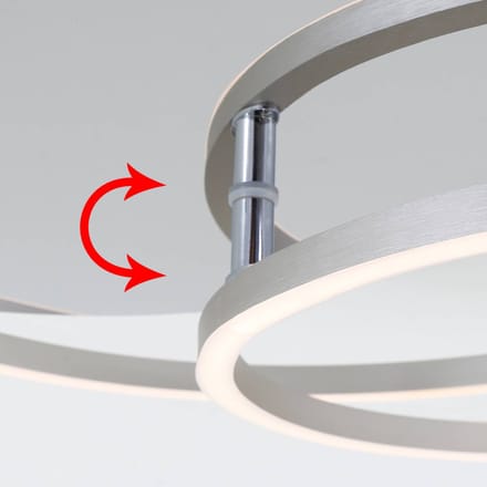 Briloner Leuchten FRAME - plafonnière dimbaar - plafondlamp draaibaar - incl. geheugenfunctie - LED 40 Watt - 3.200 lumen - chroom aluminium - Ø 30cm