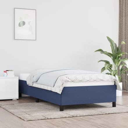 vidaXL - Bedframe - zonder - matras - 90x190 - cm - stof - blauw