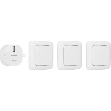 Smartwares SH4-99567 Slaapkamer Schakelset – Plug & Connect  - 1 Inbouwstekker – 3 Wandschakelaars