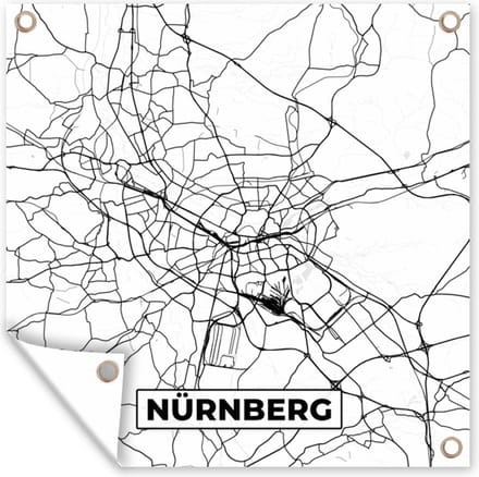 Tuindoek Plattegrond - Kaart - Stadskaart - Nürnberg - 100x100 cm
