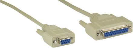 Premium seriële RS232 null modemkabel 9-pins SUB-D (v) - 25-pins SUB-D (v) / gegoten connectoren - 2 meter