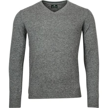Baileys Trui V-Neck Uni Color Lambswool Grijs / male