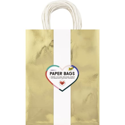 Cadeautas Folia goud kraft 24x31x12cm 20 stuks