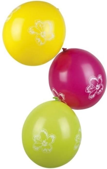 Ballonnen 6 stuks bedrukt met bloemdecor
