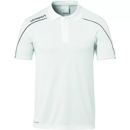 Uhlsport Stream 22 Polo Kinderen - Wit / Zwart | Maat: 152