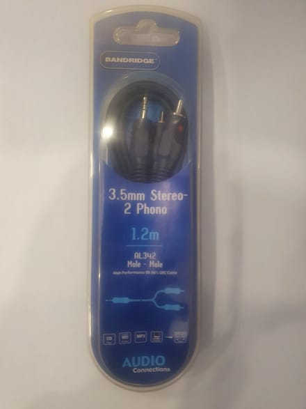 Bandridge AL342 audiokabel 3.5mm - 2 RCA Tulp BlauwGrijs