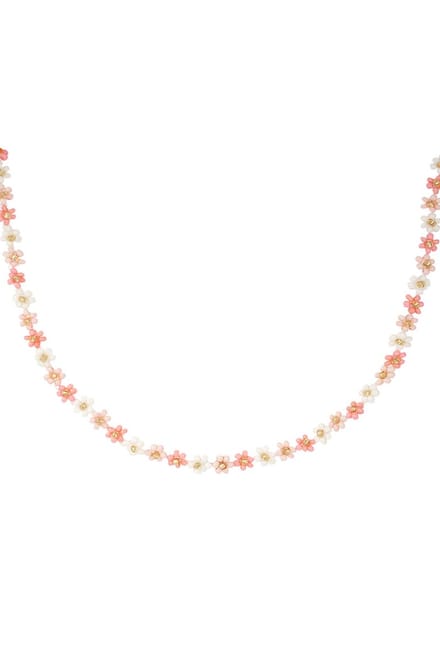 Bijoutheek Collier Bloemen Roze