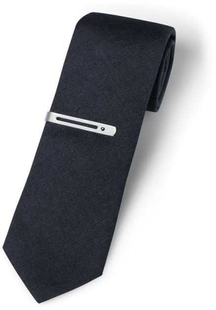 Swarovski Stropdas Heren met Clip - 7 cm Breed - 100% Wol - Luxe Wollen Stropdas - Blauw