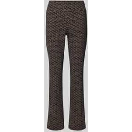 Flared stoffen broek met elastische band, model 'Ina'