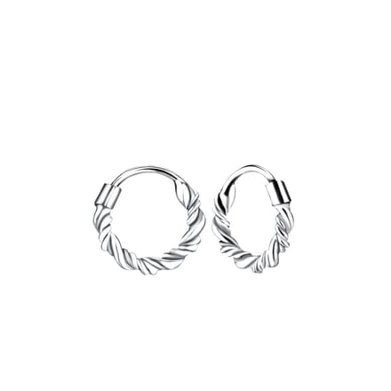 Joy|S - Zilveren oorringen - 10 mm - kabel twisted