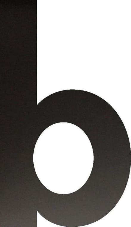 Huisnummer 15 cm - Letter b - Mat Zwart RVS