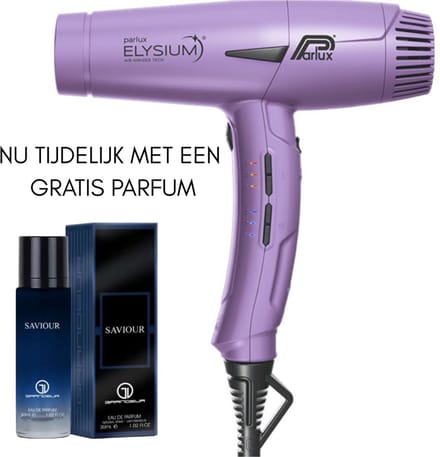 PARLUX Elysium Haardroger LILA 2300W + Gratis Eau De Parfum Saviour Intense, 30ml