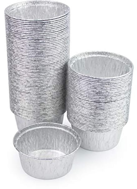 Set van 100 aluminium bakvormpjes voor cupcakes, muffins en taarten - 150 ml