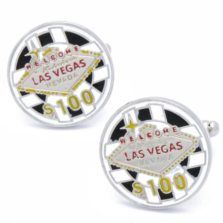 Manchetknopen - Las Vegas Wit en Blauw
