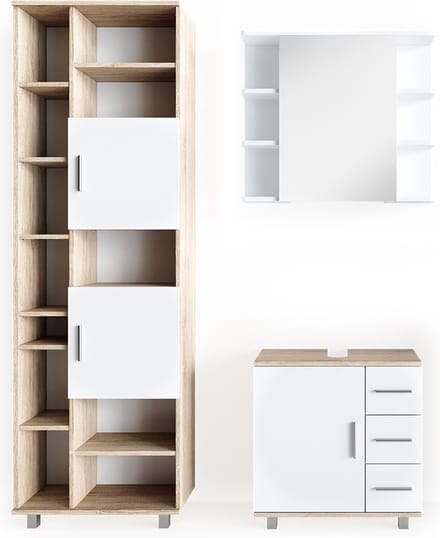 Vicco Badkamermeubel set Ilias, Sonoma, 3-delig