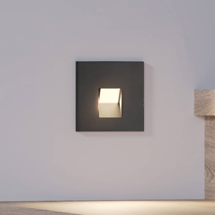 Arcchio LED inbouwlamp Vexi, 7,5 cm x 7,5 cm, zwart, CCT