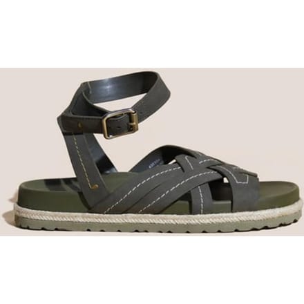 White Stuff Weave Footbed Sandal Khaki Green Maat: 4 | Sandalen Outlet | Dames | Bruin