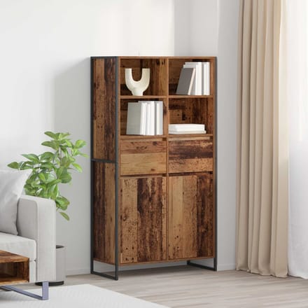vidaXL - Dressoir - Oud - Hout - 81 - x - 36 - x - 150.5 - cm - Bewerkt - hout