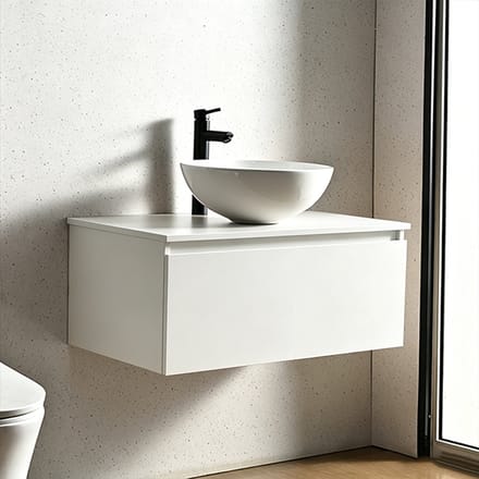 Vestland - Witte badkamermeubel met waskom - 100 cm - Complete badkamerset