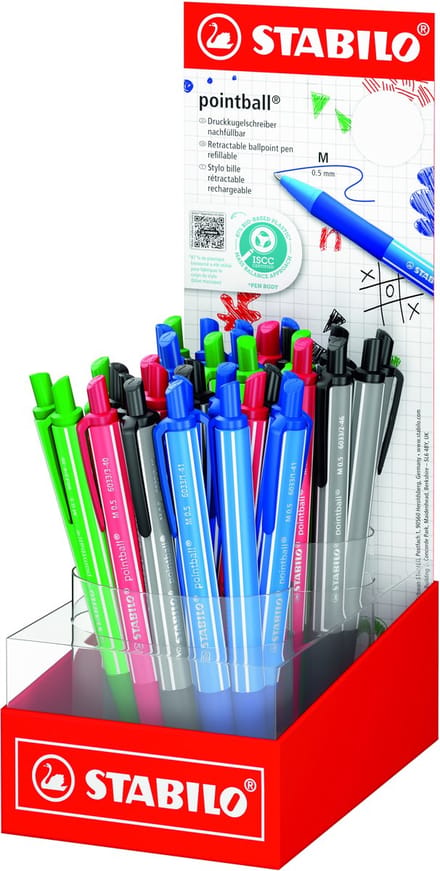Balpen stabilo pointball colorful assorti | 38 stuks