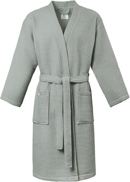 L&G - Sauna badjas wafel - Groen M - unisex badjas - wafel badjas katoen