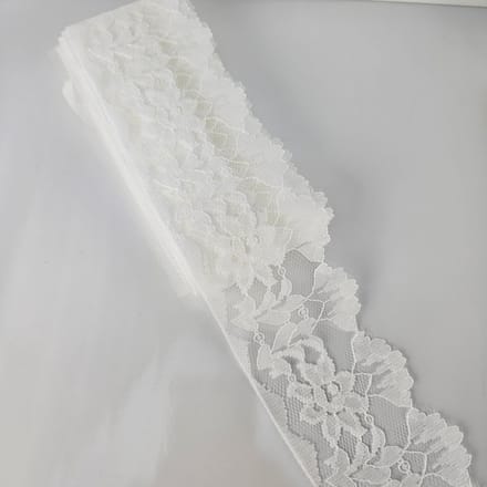 BamBella ® - 5 meter Kant lint band 5/6 cm breed wit voor naaien afwerk