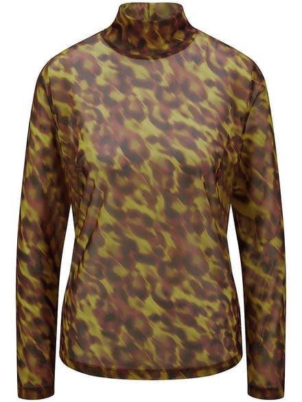 Shirt opstaand kraagje Van BASLER geel