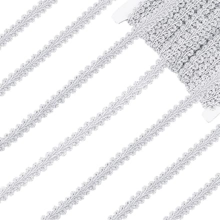 Allecto - Vlechttrim - Zilver - Decoratief sierlint - Bruiloft - Polyester - 22,5 meter - Geschikt voor ambachten