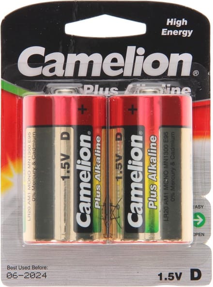 Camelion LR20-BP2 Plus Alkaline Batterijen 1.5V 2 Stuks