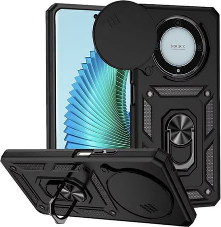 Hoesje geschikt voor HONOR Magic5 Lite - Techsuit Camshield Back Cover - Zwart