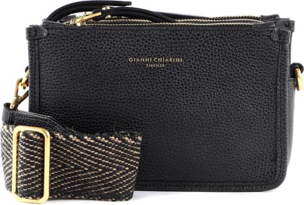 GIANNI CHIARINI Leren Schoudertas Shoulderbag Nero Zwart