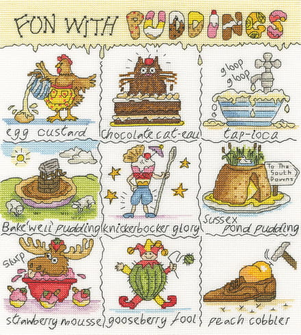 Bothy Threads Helen Smith Fun With Puddings borduren (pakket) XHS18