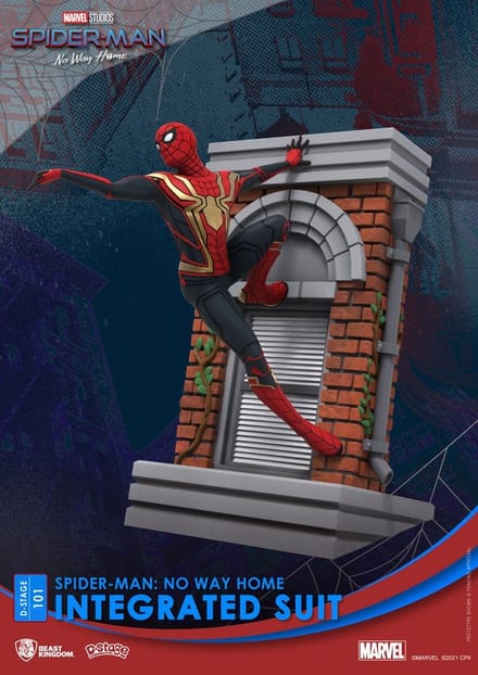 Beast Kingdom Toys SpiderMan Beeld/figuur Integrated Suit Closed Box Version 16 cm No Way Home D-Stage PVC Diorama Multicolours