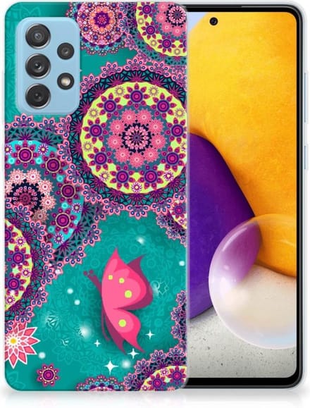 Samsung Galaxy A72 Hoesje maken Cirkels en Vlinders