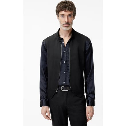 John Varvatos Vest With Zipper Closure And Front Side Black Größe: 48 | Bodywarmer Outlet | Herren | Schwarz