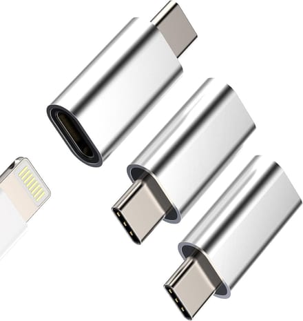 Vrouwelijke Lightning naar USB C Plug Adapter (Set van 3) voor Snelladen van iPhone 15 Pro Max en iPad, Geschikt voor Android en Thunderbolt Accessoires