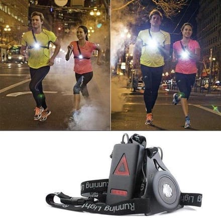 *** LED Hardloopverlichting/Hardlooplampjes/Wandelverlichting/Hardlooplicht/Reflecterend Hardloopvest/Hardloop Borstlamp/USB Oplaadbaar/Verstelbaar - van Heble® ***