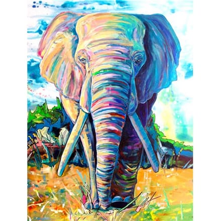 5D Diamond Painting Cross Stitch Handgemaakte diamant borduurwerk Afrikaanse olifant Steentjes 20X30CM blue