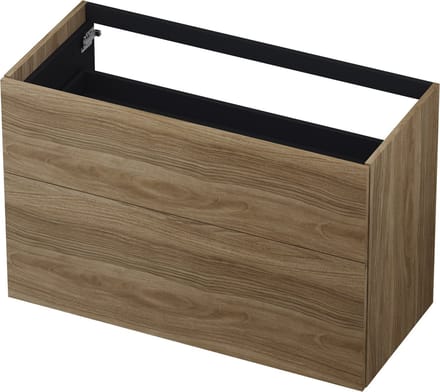 INK® wastafelonderkast 2 laden greeploos push to open hout decor 100x45x65cm, zuiver eiken