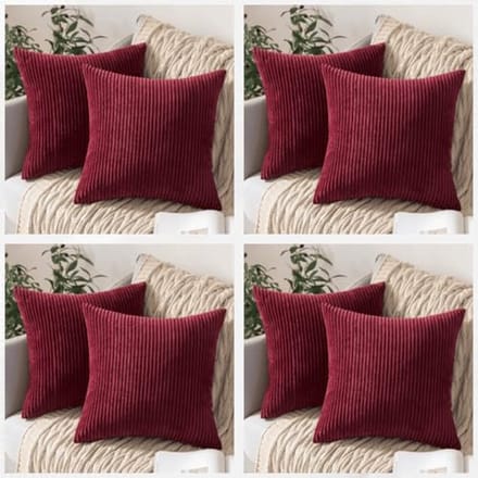 Set van 4 Zachte Kussenslopen van Corduroy - 40 x 40 cm - Diverse Kleuren
