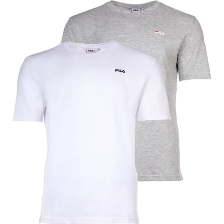 Fila Kurzarmshirt Brod Tee / Double Pack Bright White-Light Grey Melange-XL