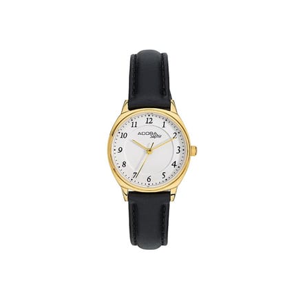 Adora sapphire dameshorloge goud met leren band
