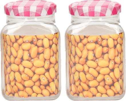 Plasticforte Weckpot/inmaakpot Classic - 2x - 500ml - kunststof - draaideksel - rood - D7 x H13 cm