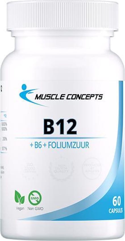 Vitamine B12 - B6 + Foliumzuur - 60 capsules | Muscle Concepts